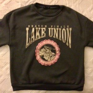 Graphic Drop Shoulder Thermal Sweatshirt